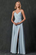 Elegant Chiffon Embellished A-Line Long Formal Bridesmaid Dress JTJT263