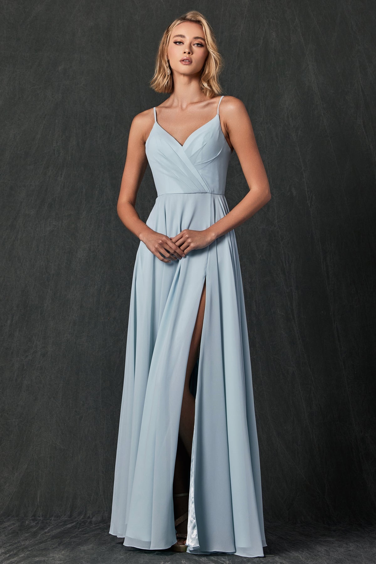 Elegant Chiffon Embellished A-Line Long Formal Bridesmaid Dress JTJT263