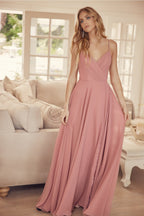 Elegant Chiffon Embellished A-Line Long Formal Bridesmaid Dress JTJT263
