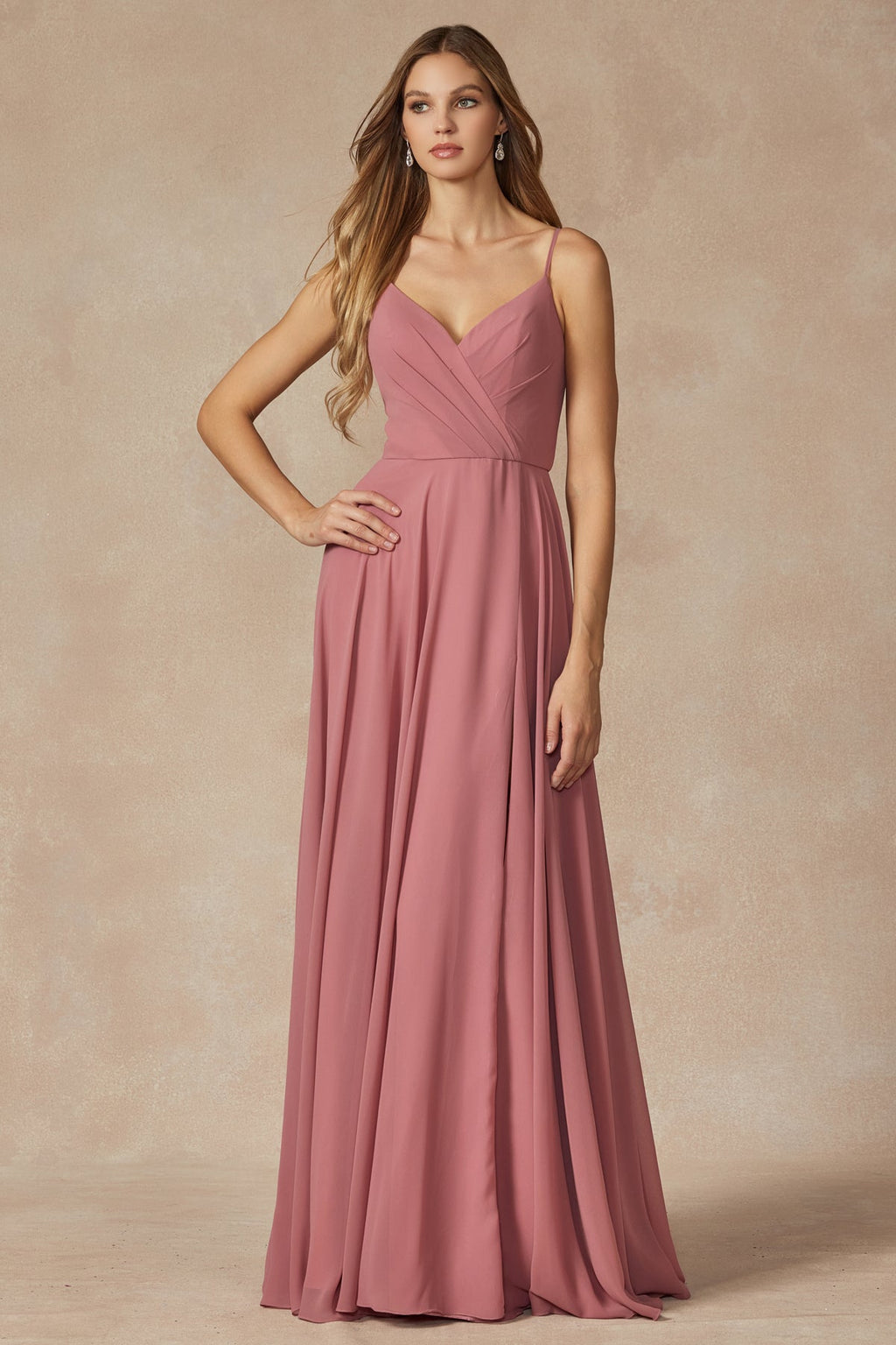 Elegant Chiffon Embellished A-Line Long Formal Bridesmaid Dress JTJT263
